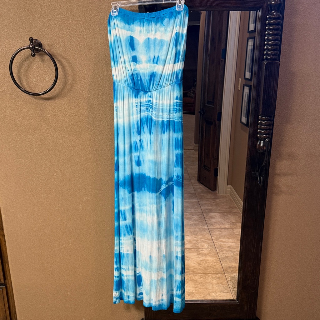 Buffalo David Bitton Vibrant Blue And White Maxi Dress